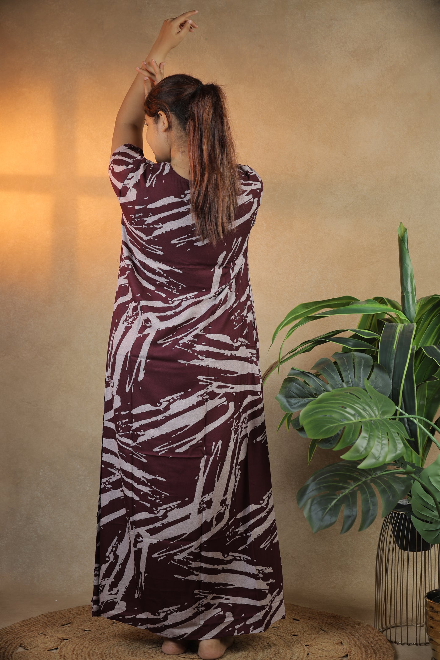Jammies Haven Premium Alpine Nighty in Burgundy | AC7167A3