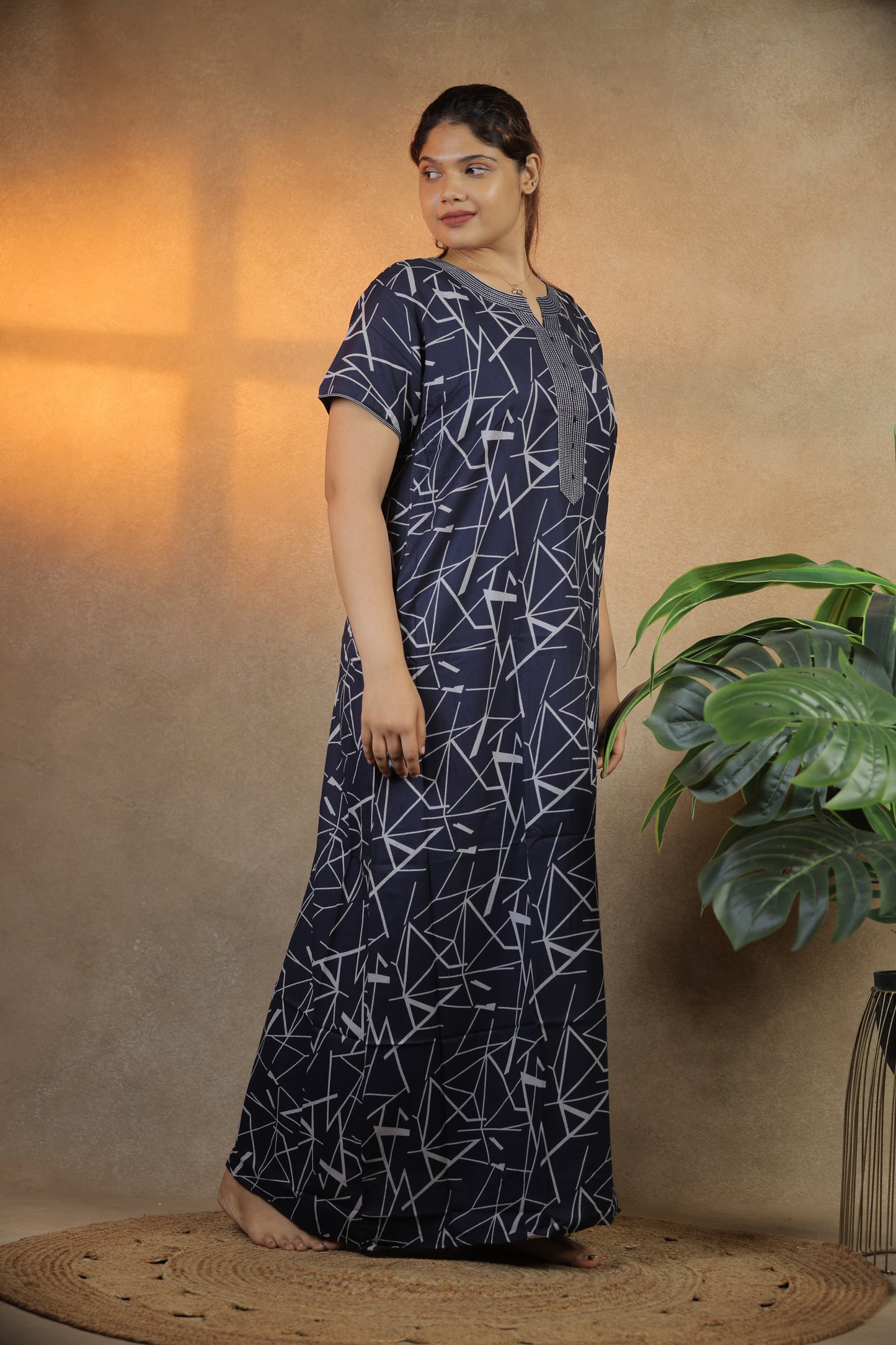 Jammies Haven Premium Alpine Nighty in Blue | ACSYM2