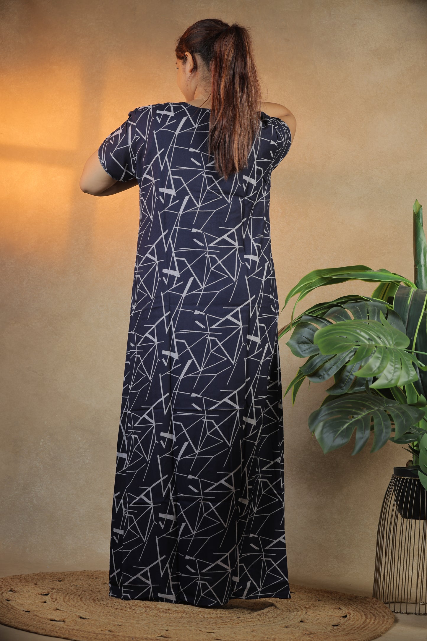Jammies Haven Premium Alpine Nighty in Blue | ACSYM2