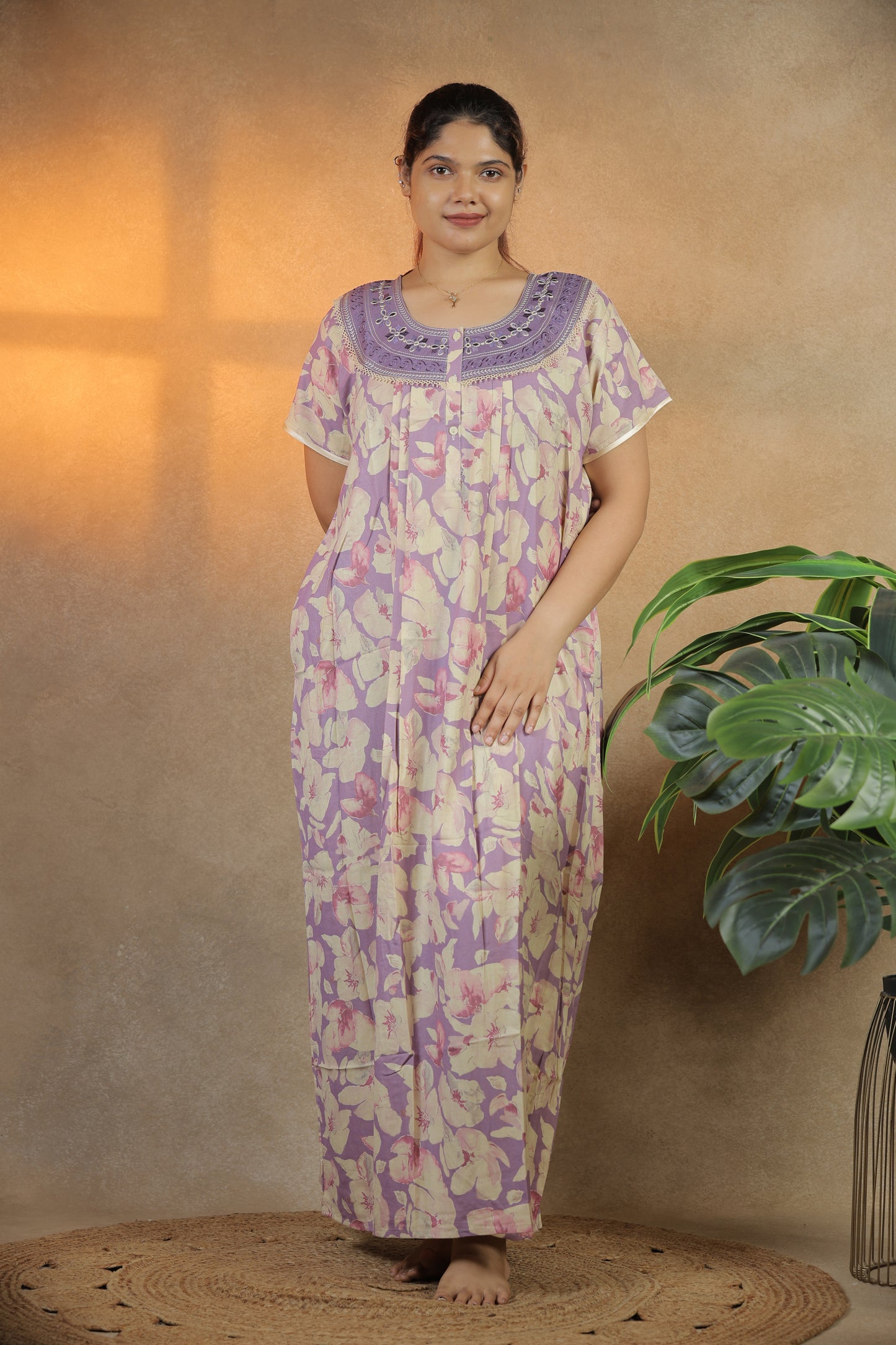 Jammies Haven Premium Alpine Nighty Fab in Lavender | 2846A