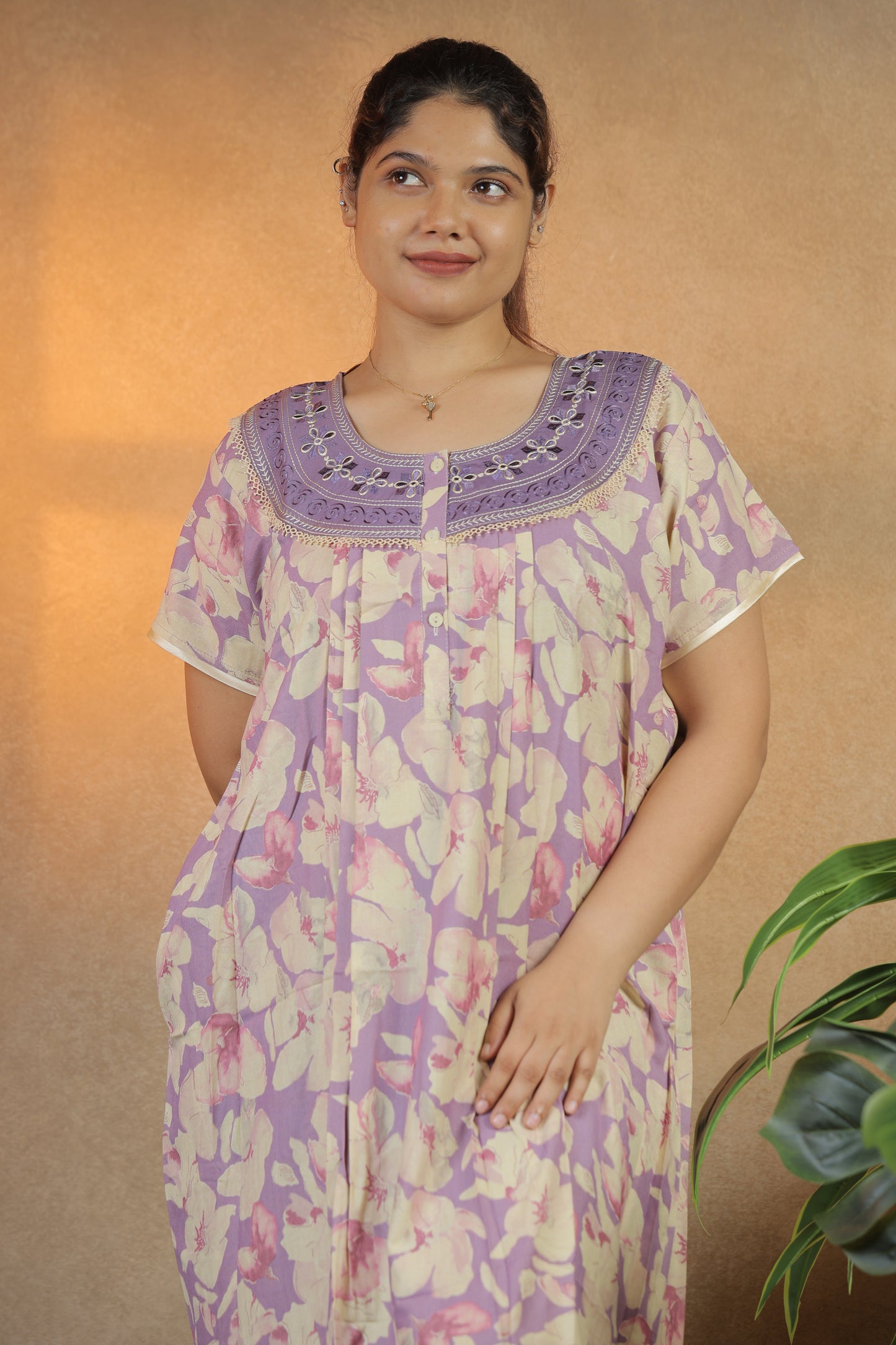 Jammies Haven Premium Alpine Nighty Fab in Lavender | 2846A
