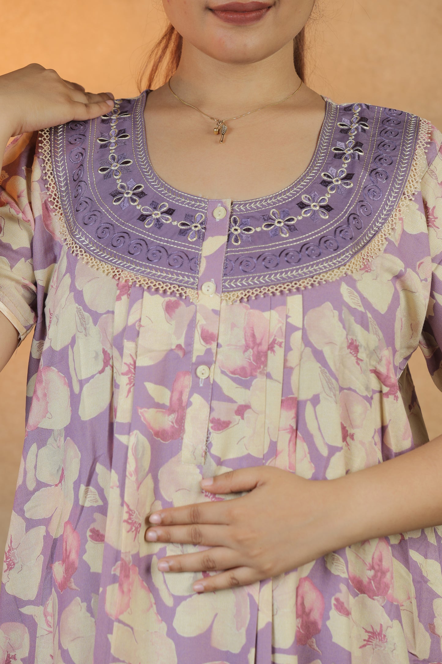 Jammies Haven Premium Alpine Nighty Fab in Lavender | 2846A