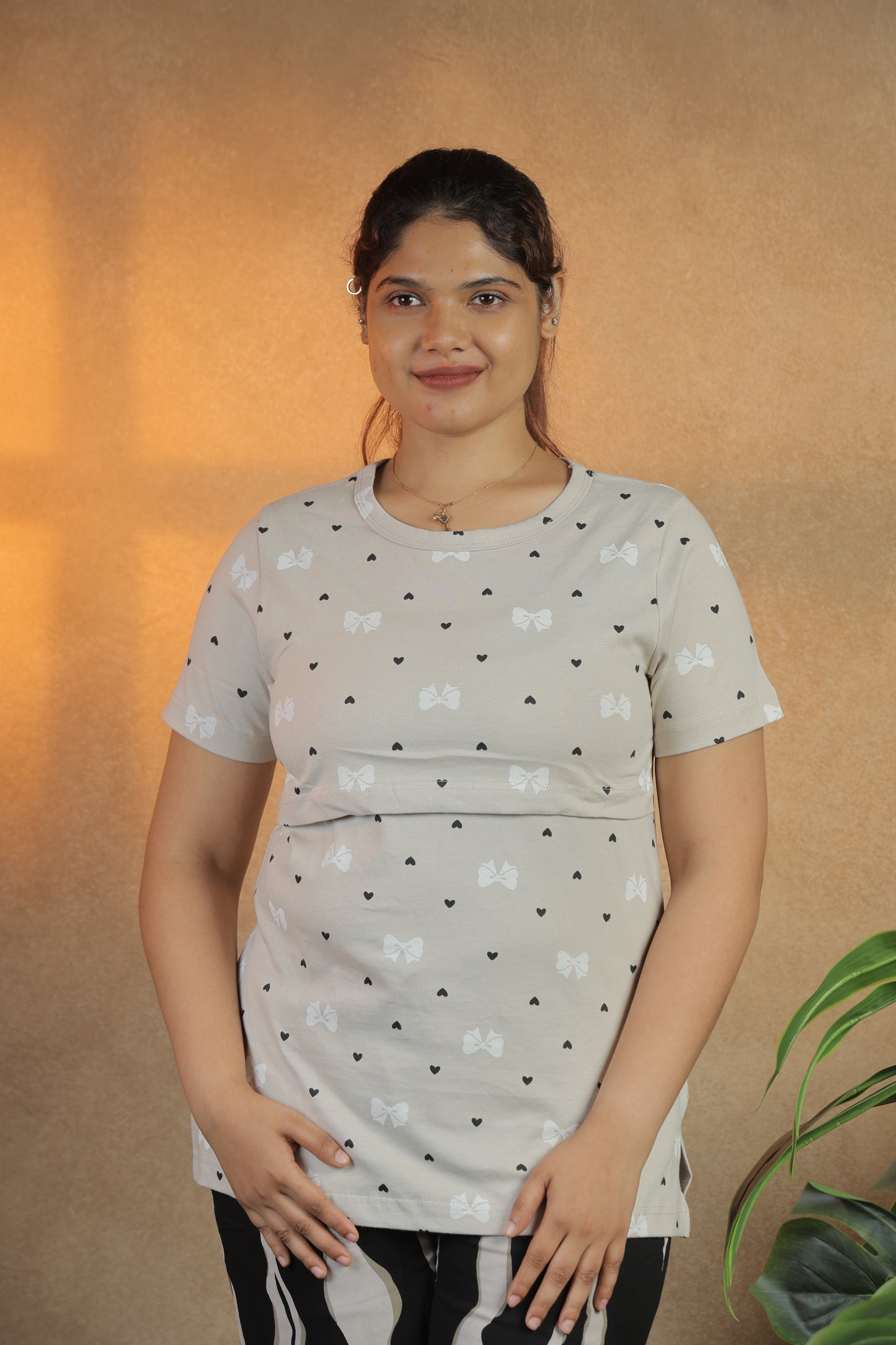 Jammies Haven Zipless Cotton Feeding Tee for Mothers | ILT01