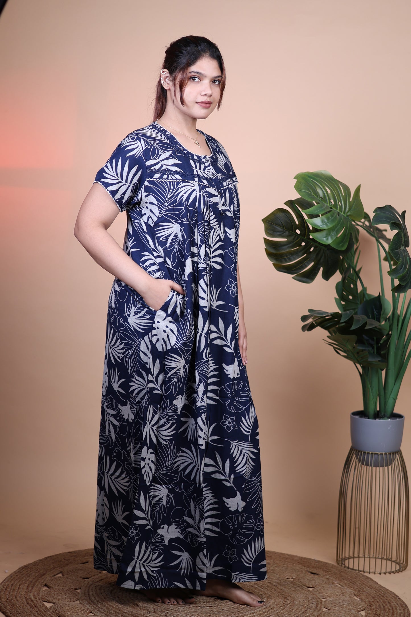 Jammies Haven Premium Alpine Nighty in Blue | A9152B
