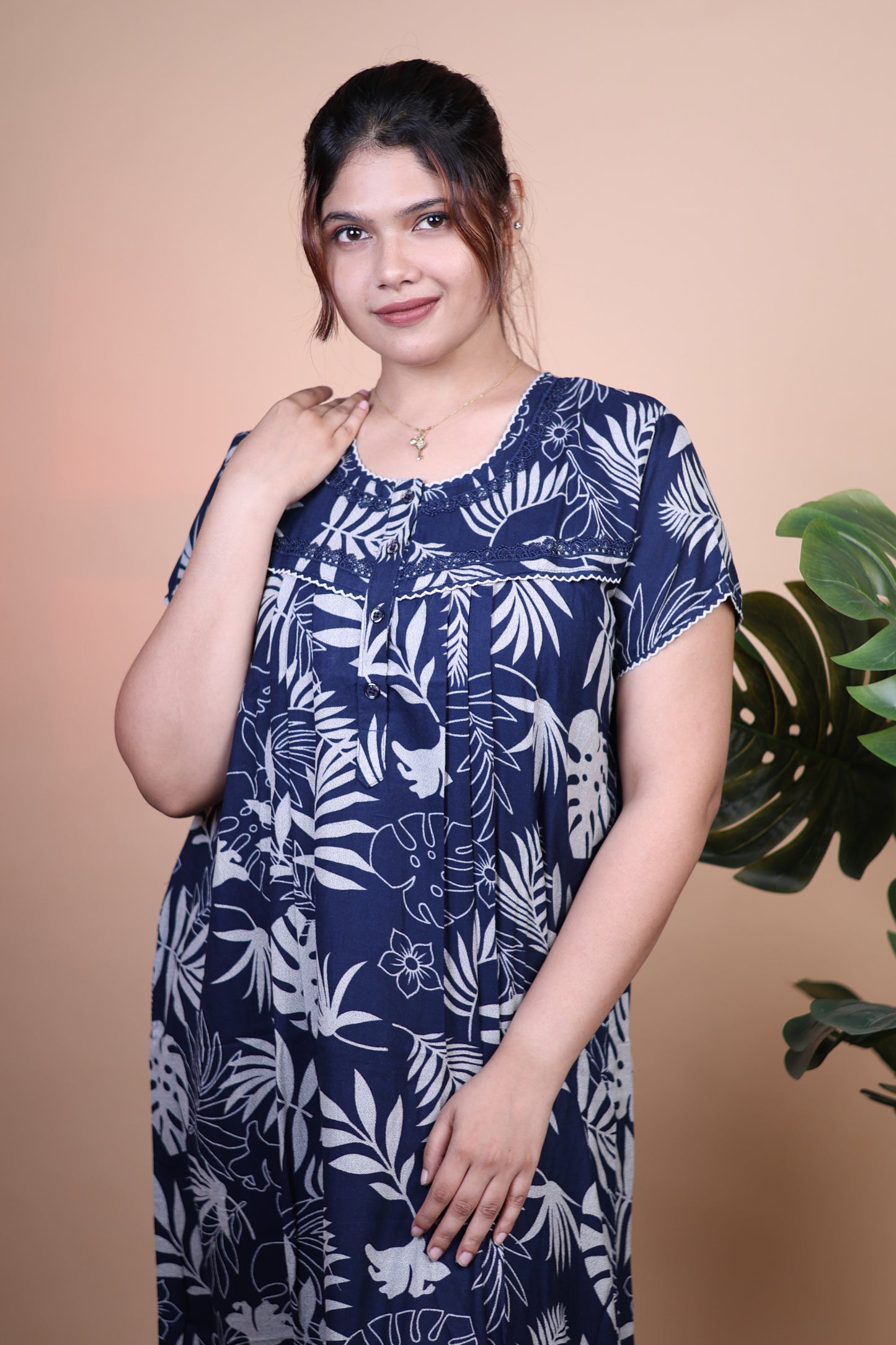 Jammies Haven Premium Alpine Nighty in Blue | A9152B