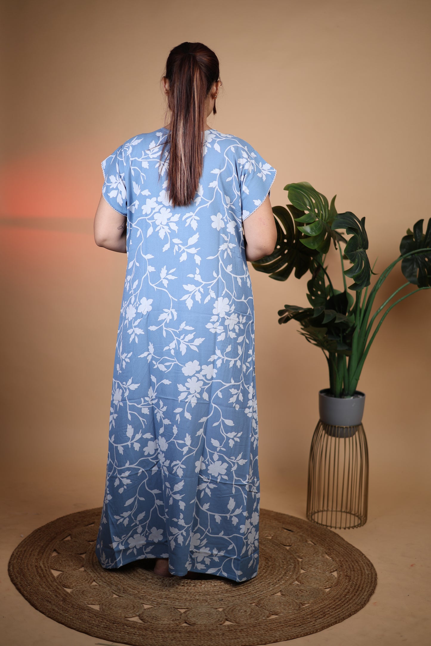 Jammies Haven Premium Alpine Nighty in Blue | A7376C3