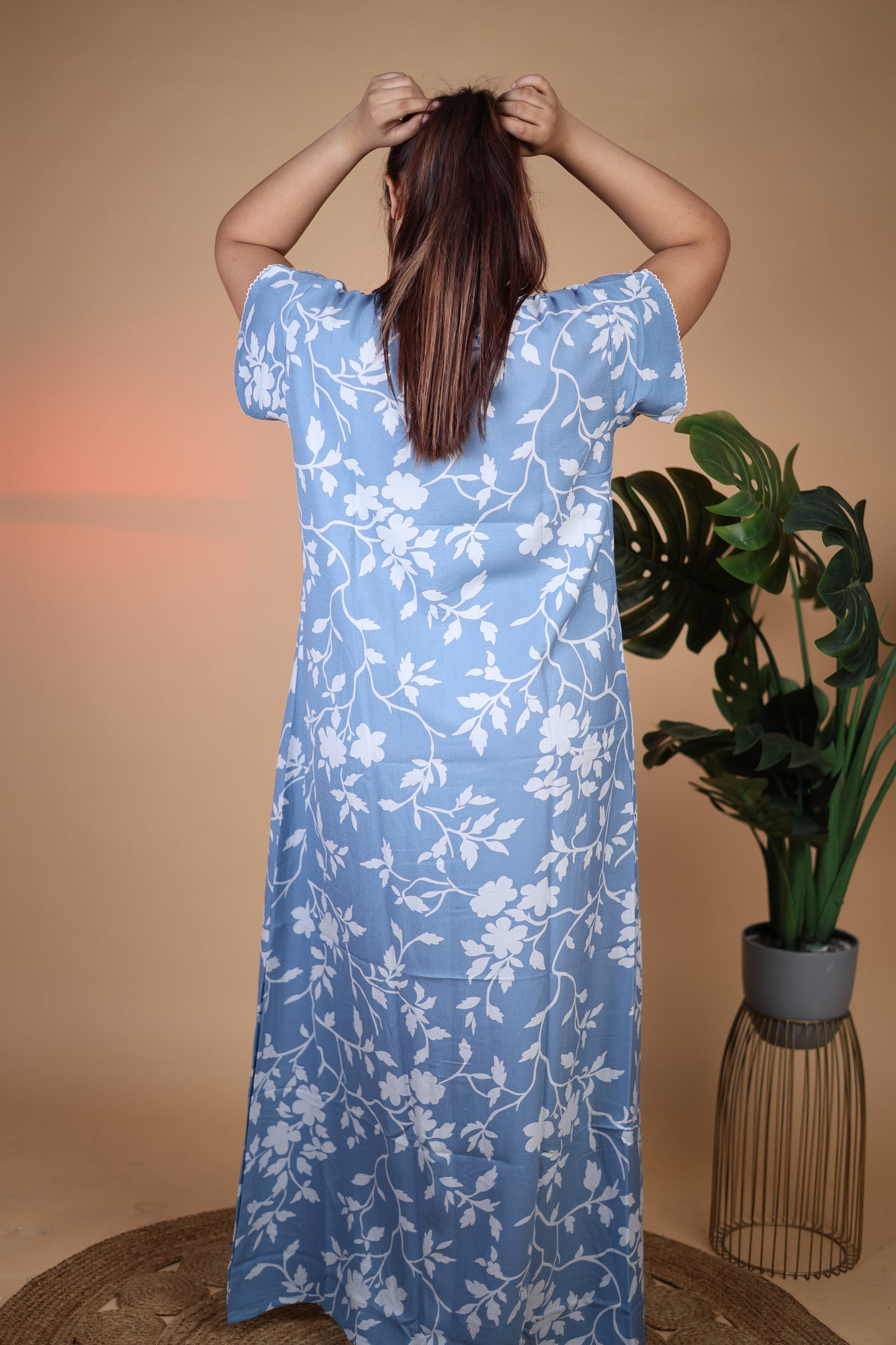 Jammies Haven Premium Alpine Nighty in Blue | A7376C3