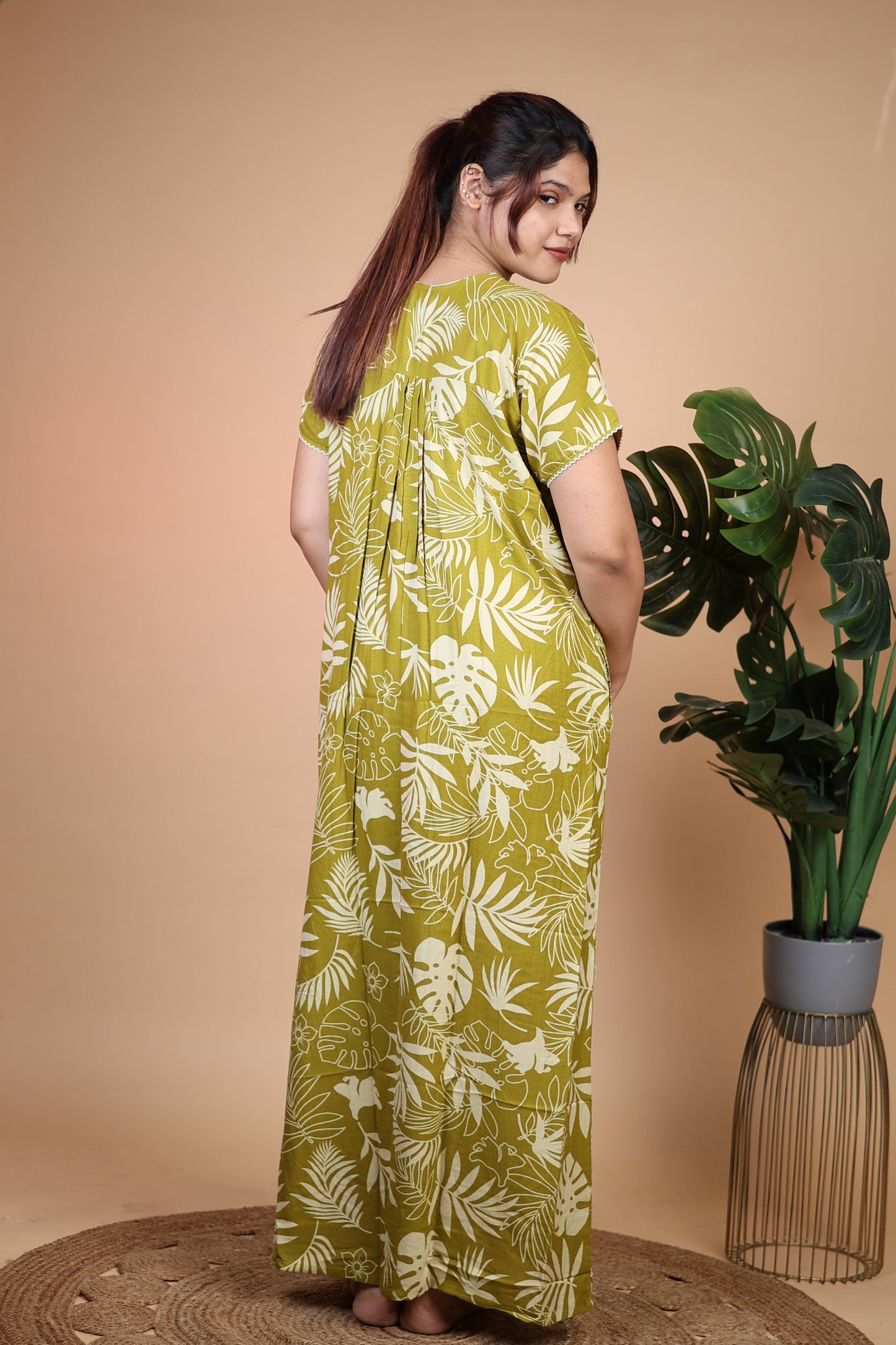 Jammies Haven Premium Alpine Nighty in Light Green | A9152A