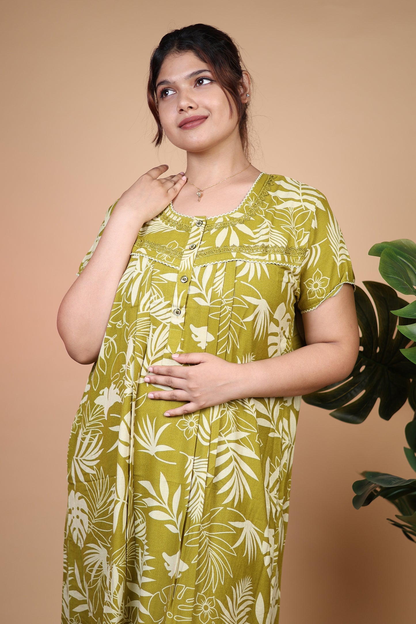 Jammies Haven Premium Alpine Nighty in Light Green | A9152A