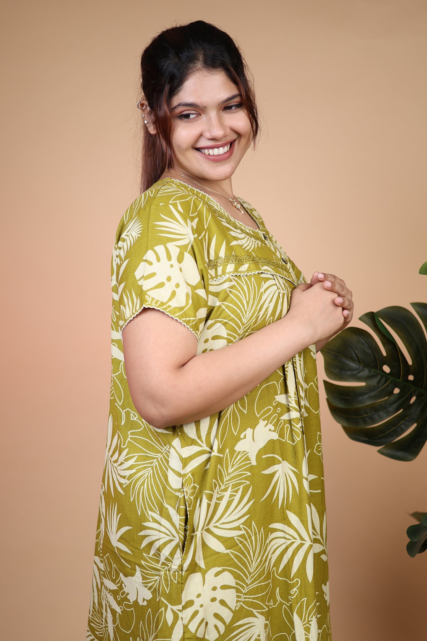 Jammies Haven Premium Alpine Nighty in Light Green | A9152A