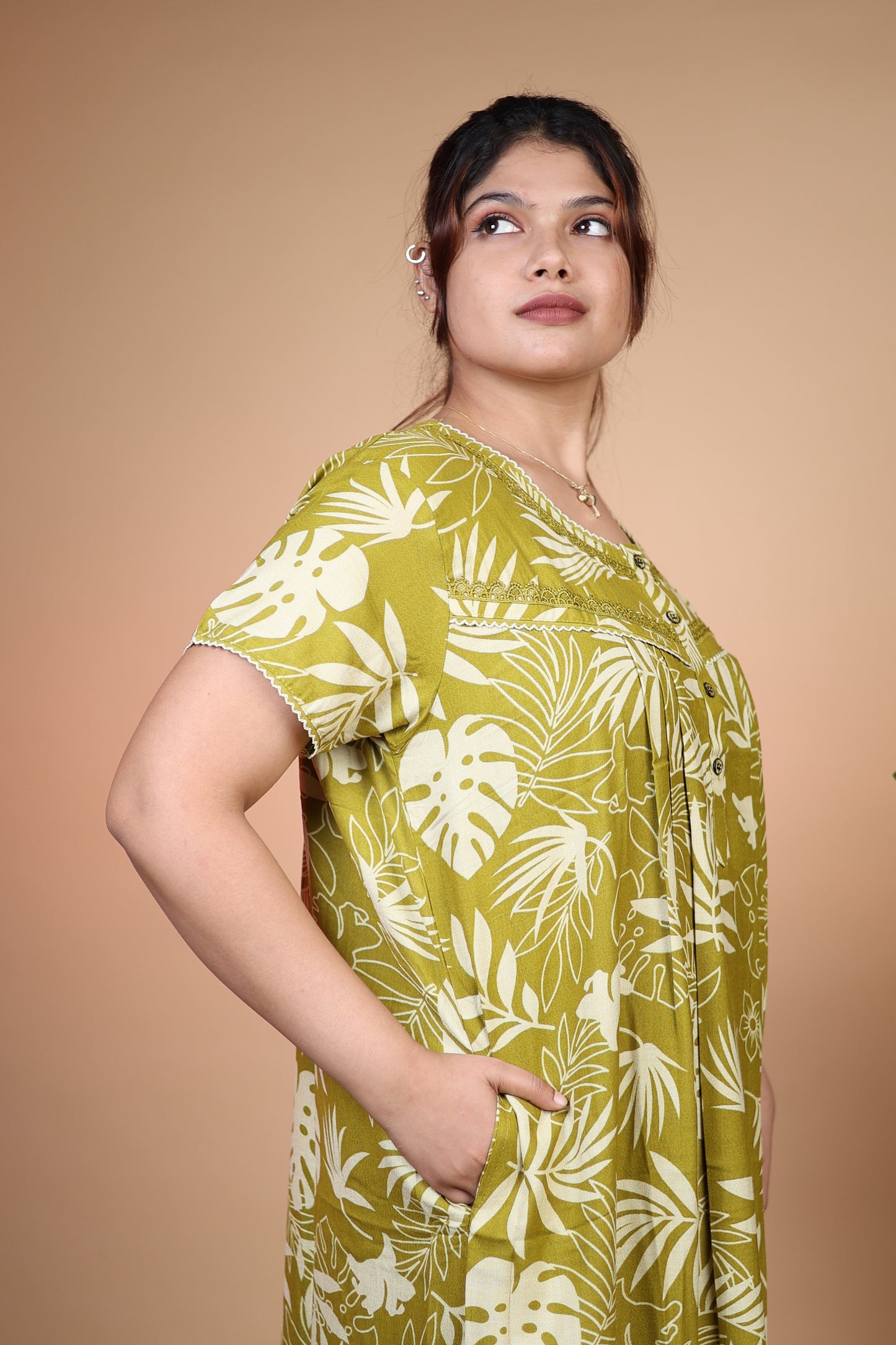 Jammies Haven Premium Alpine Nighty in Light Green | A9152A