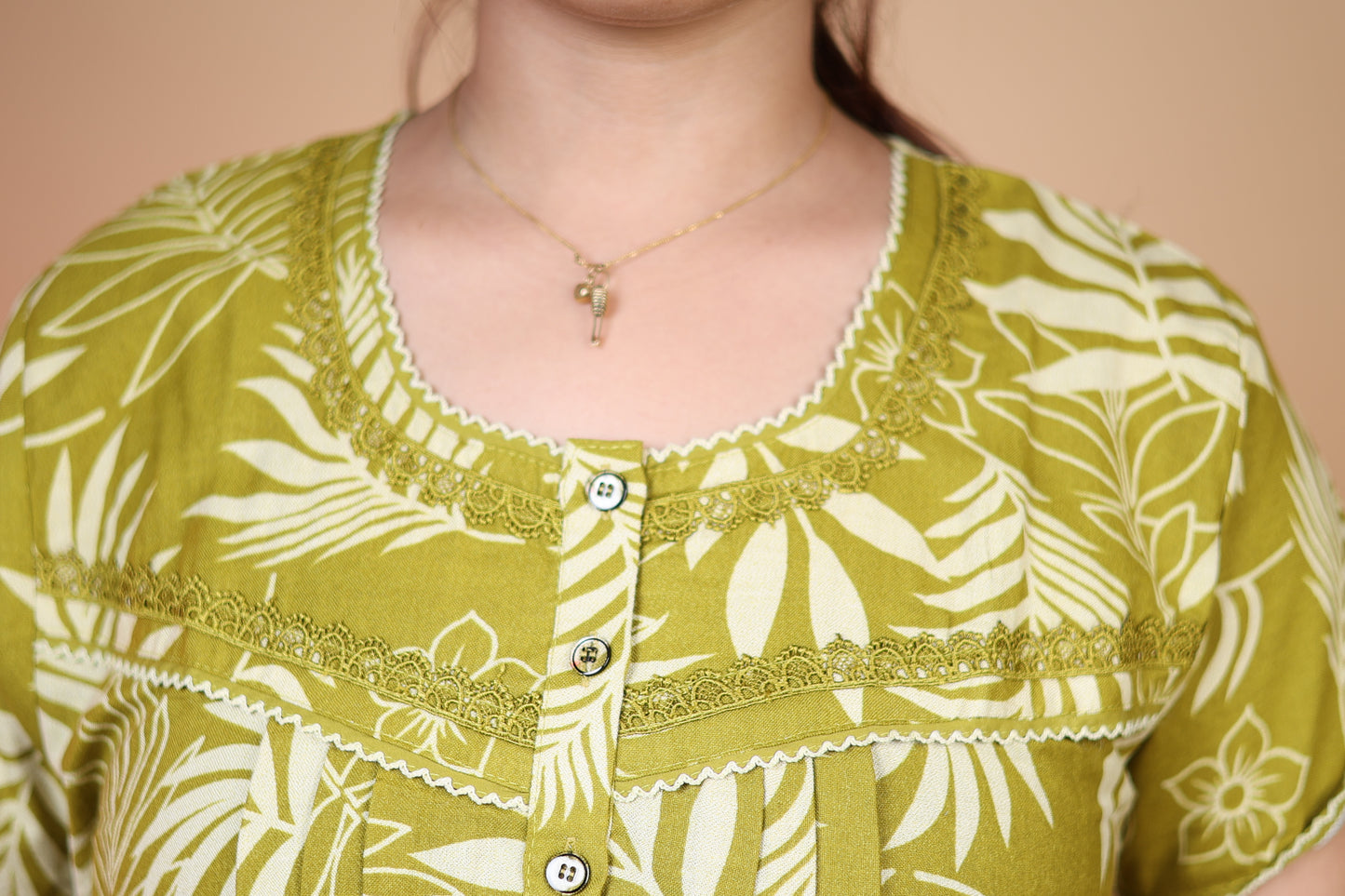 Jammies Haven Premium Alpine Nighty in Light Green | A9152A