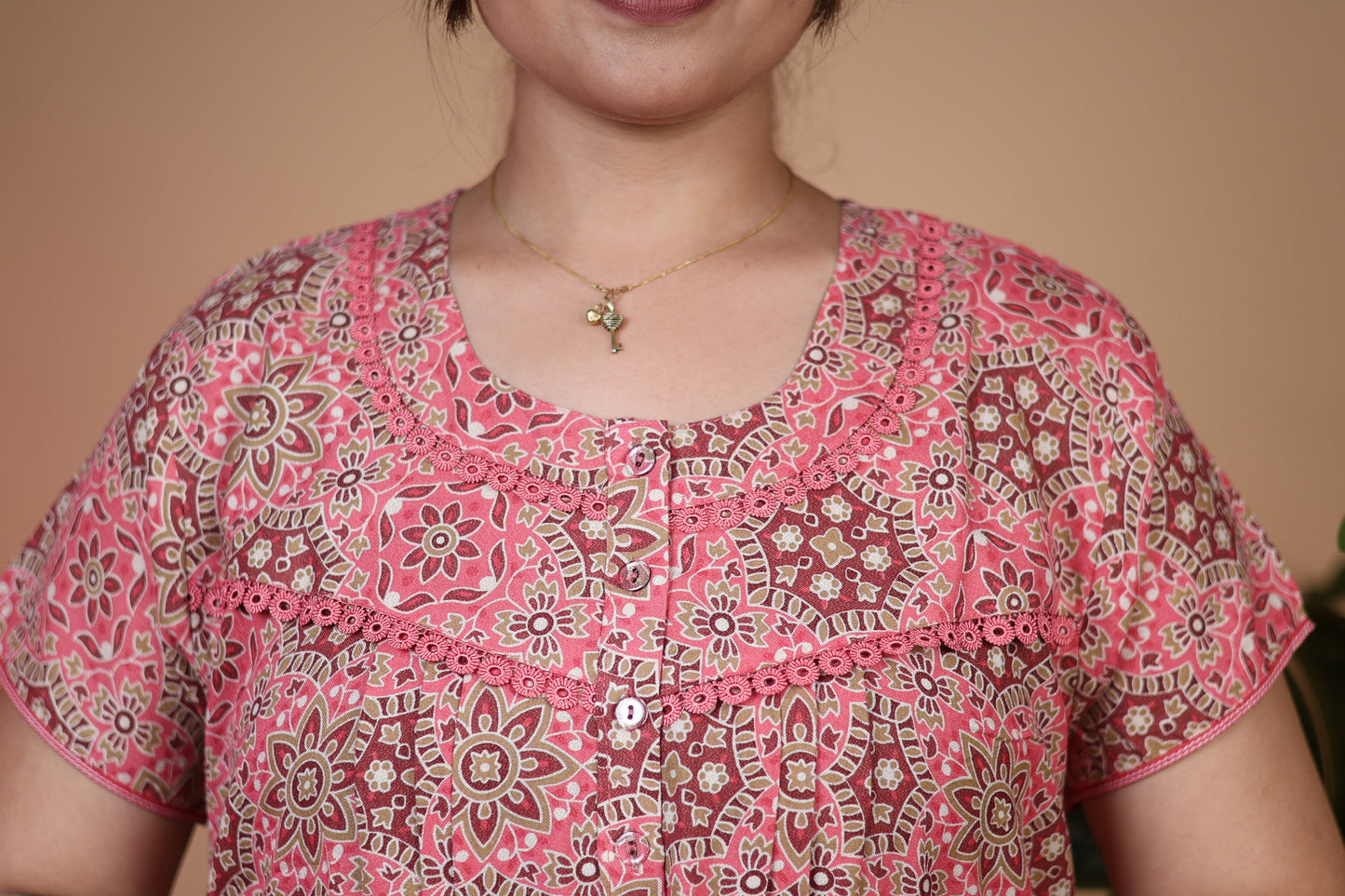Jammies Haven Premium Alpine Nighty in Mandala Pink | A9108A