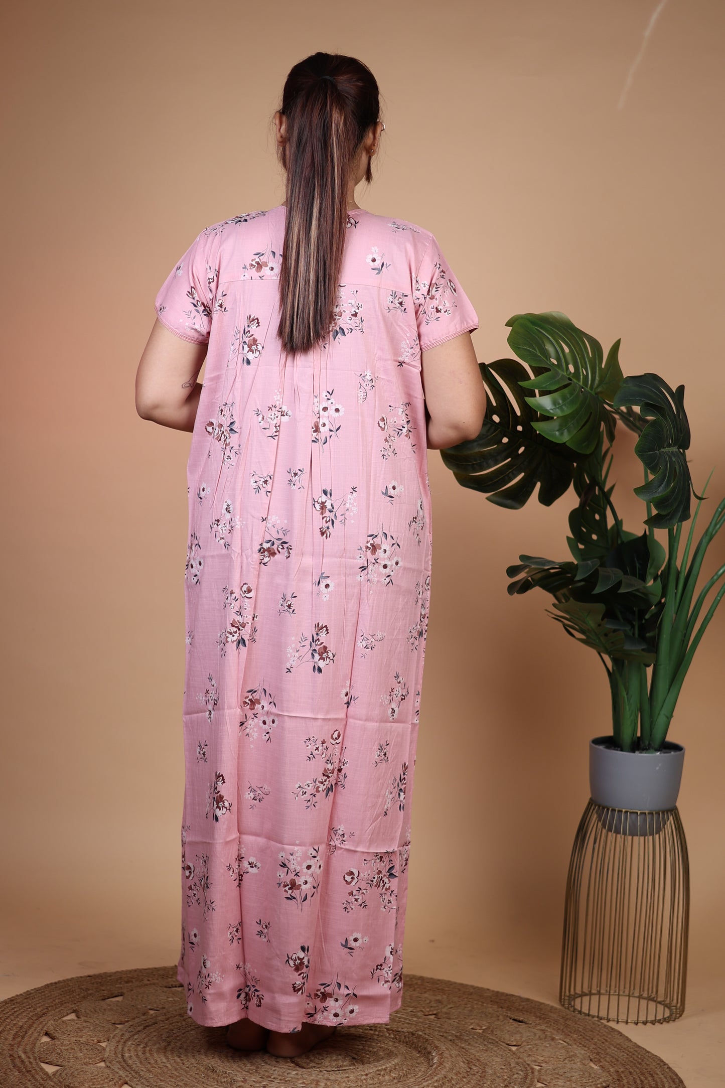 Jammies Haven Premium Alpine Nighty Slub in Pink | A9114A
