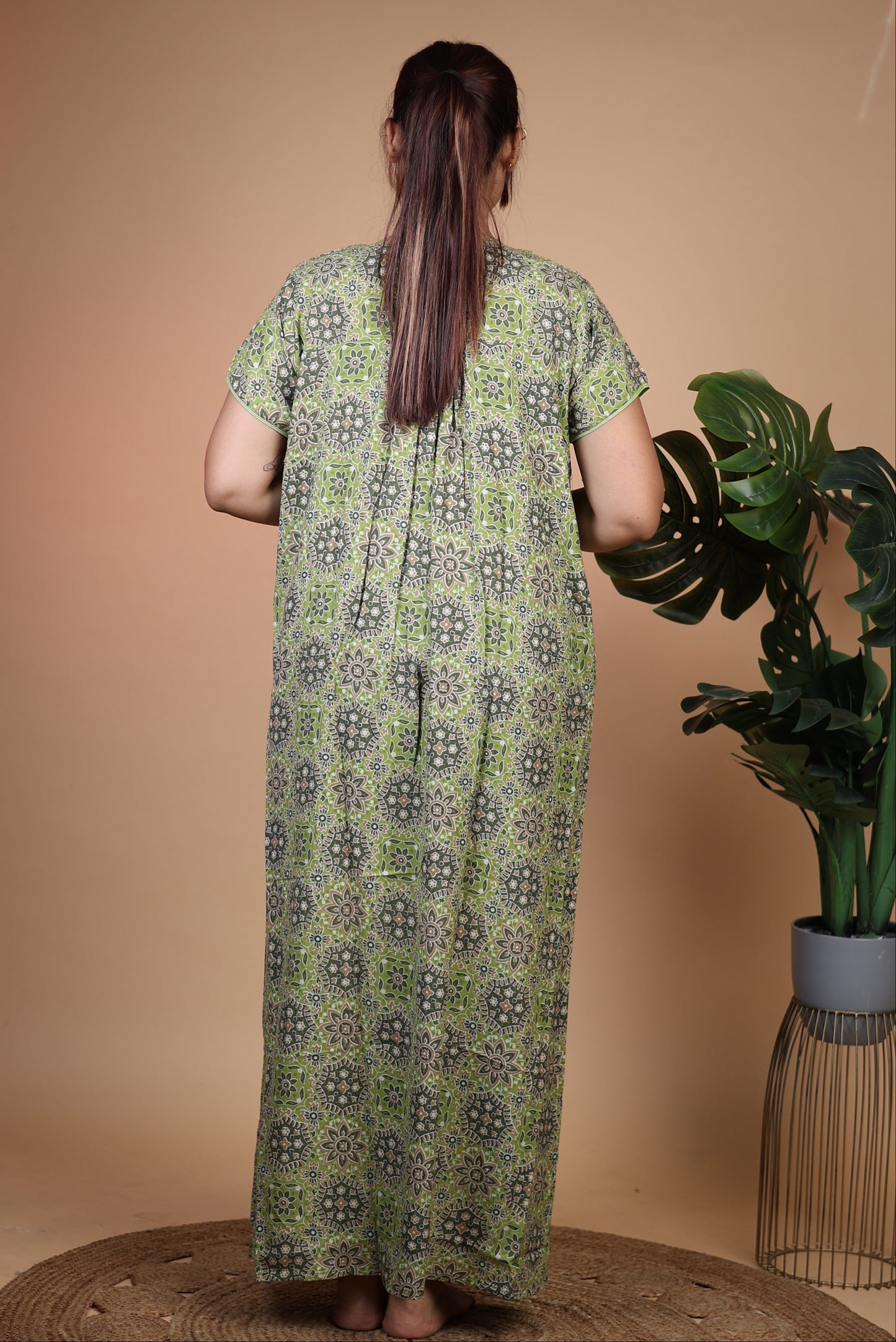 Jammies Haven Premium Alpine Nighty in Mandala Green | A9108B