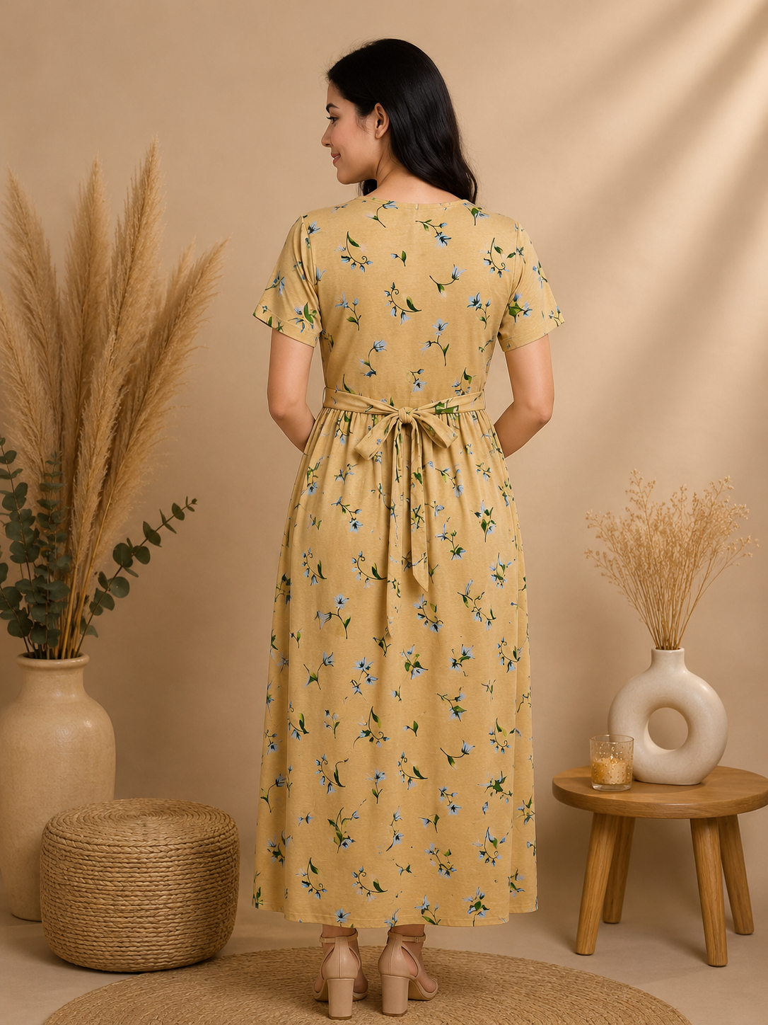 Zipless Cotton Maternity & Feeding Nightgown | Pregnancy | Vanilla Bloom