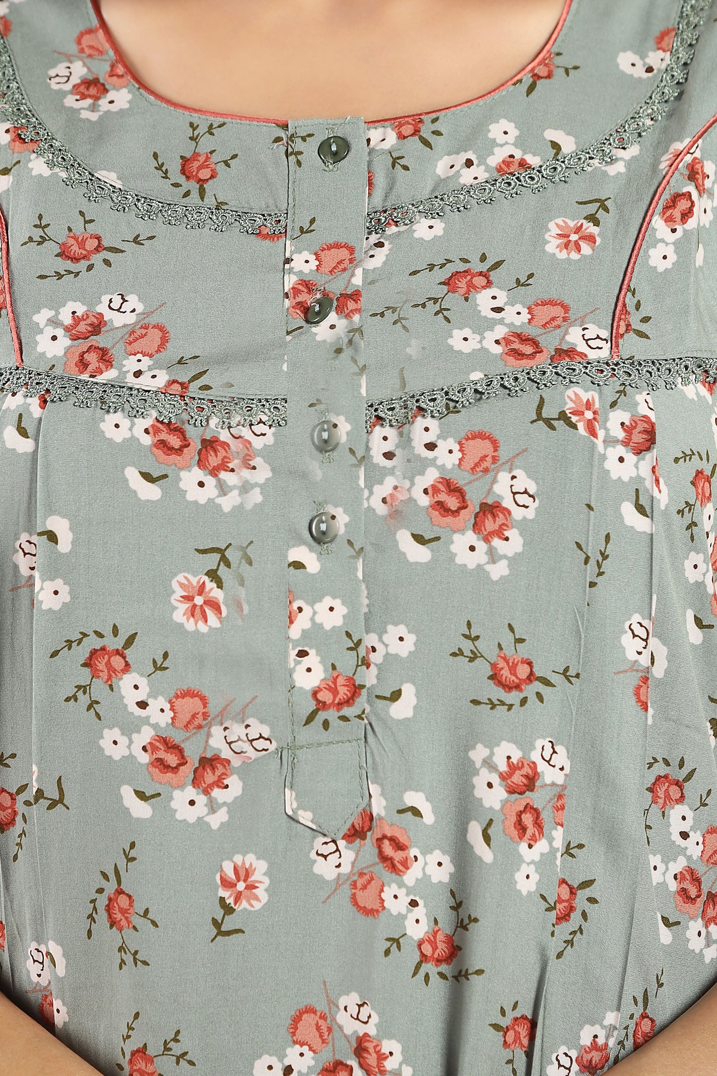 Jammies Haven Rayon Nighty in Dark Blue | Premium Nighty | Short Sleeve | Side Pocket