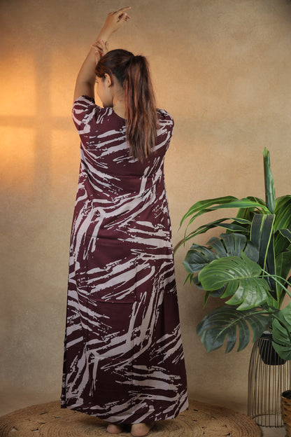Jammies Haven Premium Alpine Nighty in Burgundy | AC7167A3