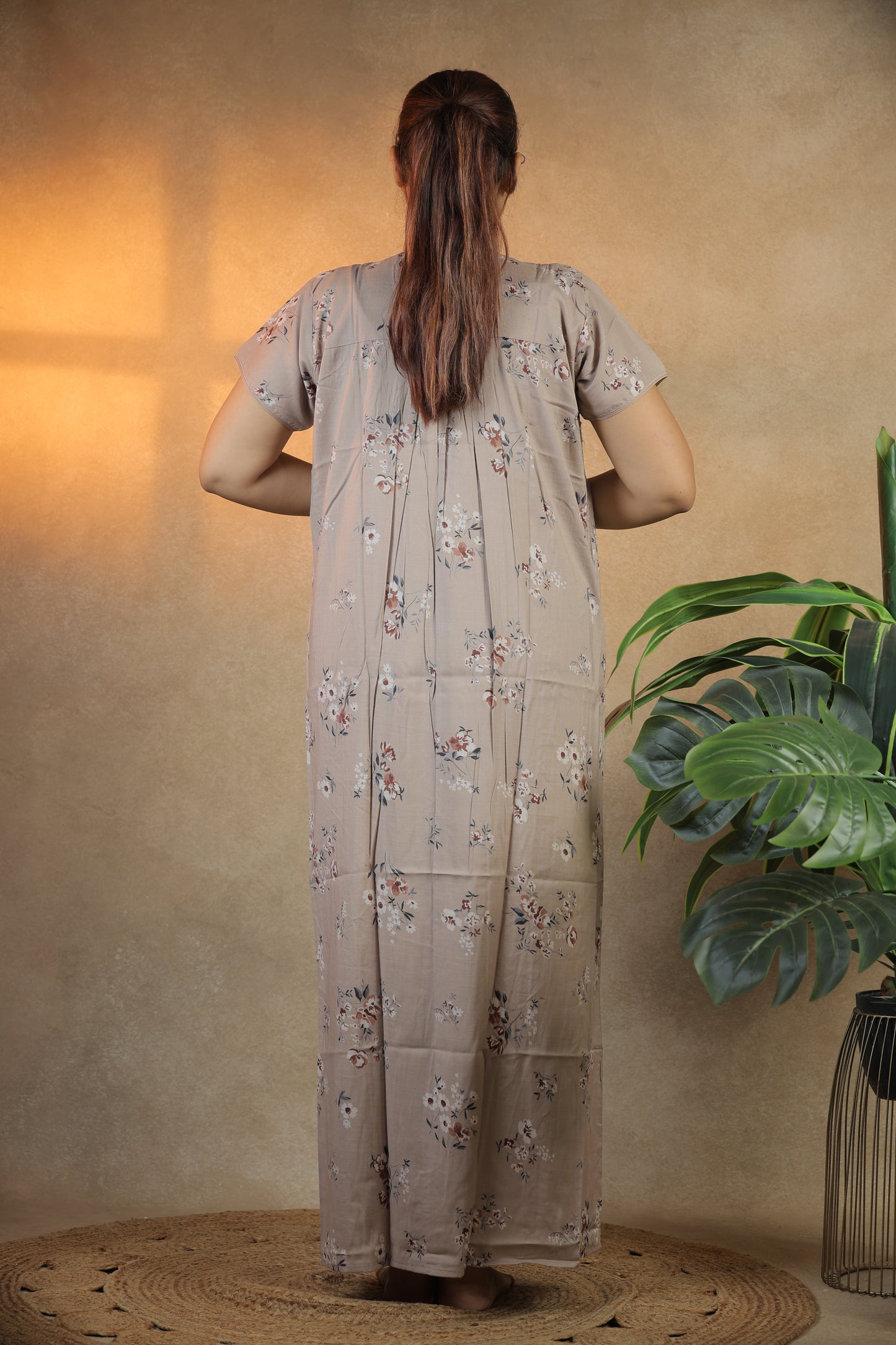 Jammies Haven Premium Alpine Nighty Slub in Mud | A9114B