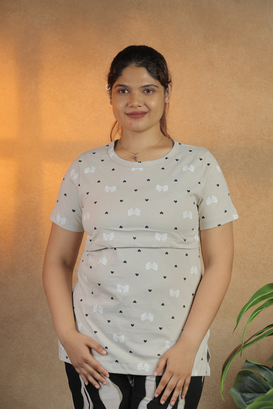 Jammies Haven Zipless Cotton Feeding Tee for Mothers | ILT01