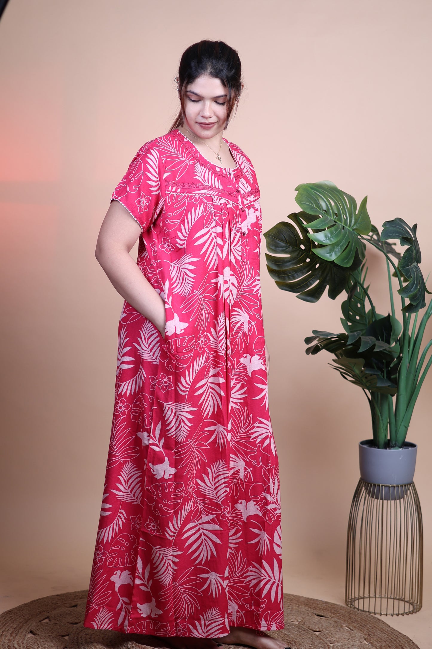 Jammies Haven Premium Alpine Nighty in Pink | A9152C