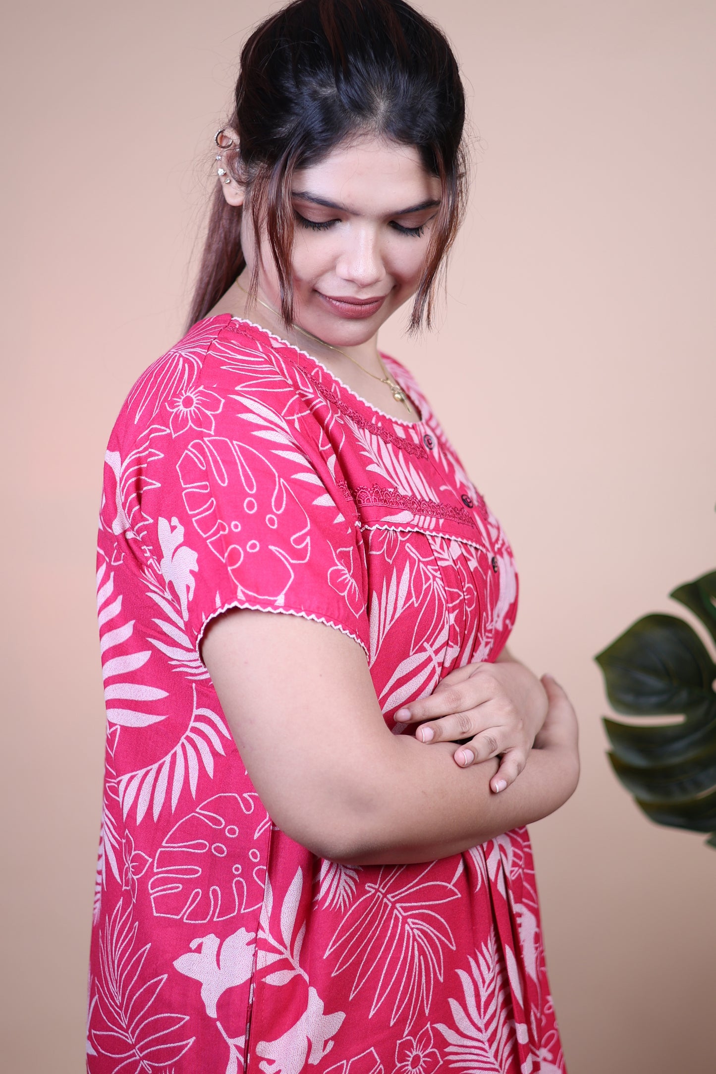 Jammies Haven Premium Alpine Nighty in Pink | A9152C