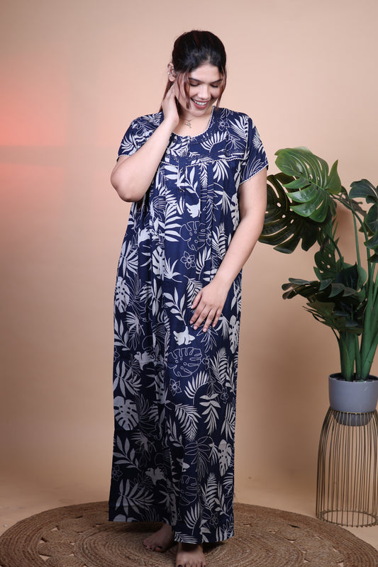 Jammies Haven Premium Alpine Nighty in Blue | A9152B