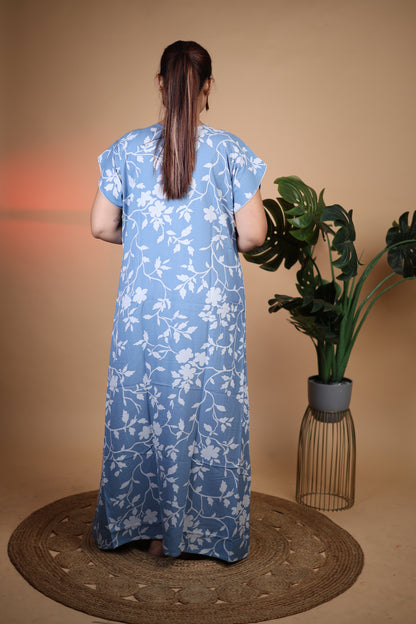 Jammies Haven Premium Alpine Nighty in Blue  | A7376C3