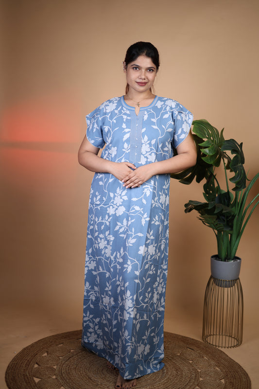 Jammies Haven Premium Alpine Nighty in Blue  | A7376C3