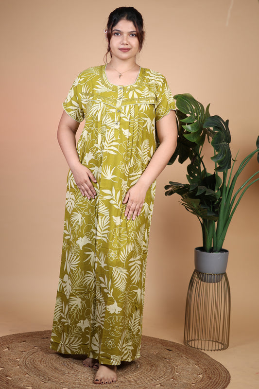 Jammies Haven Premium Alpine Nighty in Light Green | A9152A