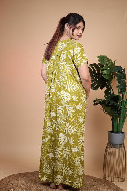 Jammies Haven Premium Alpine Nighty in Light Green | A9152A
