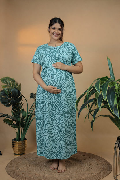 Jammies Haven Zipless Cotton Feeding & Nursing Gown – Tiger Stripe