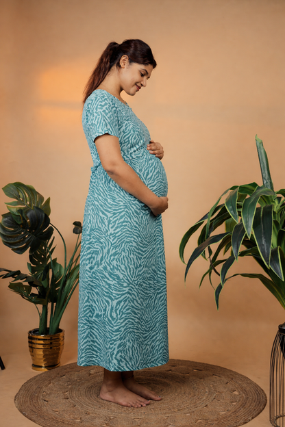 Jammies Haven Zipless Cotton Feeding & Nursing Gown – Tiger Stripe