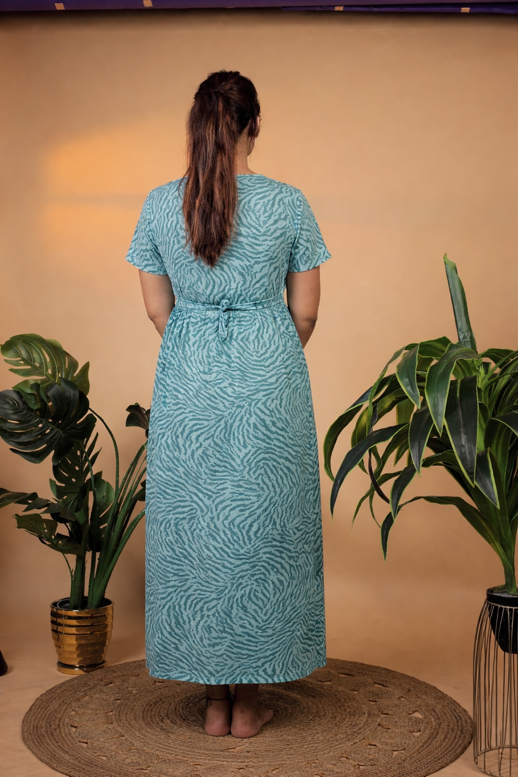 Jammies Haven Zipless Cotton Feeding & Nursing Gown – Tiger Stripe