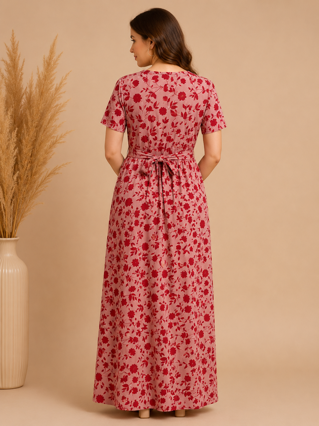 Zipless Cotton Maternity & Feeding Nightgown | Pregnancy | Blush Pink