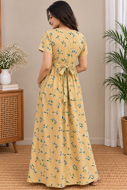 Zipless Cotton Maternity & Feeding Nightgown | Pregnancy | Vanilla Bloom