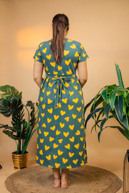 Zipless Cotton Maternity & Feeding Nightgown | Pregnancy Nighty | PBY1