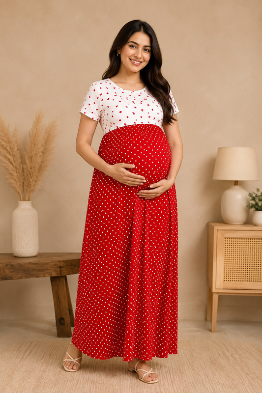 Zipless Cotton Maternity & Feeding Nightgown | Pregnancy | RHDS