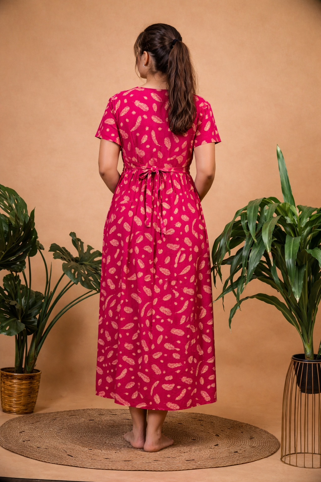 Zipless Cotton Maternity & Feeding Nightgown | Pregnancy Nighty | MP01