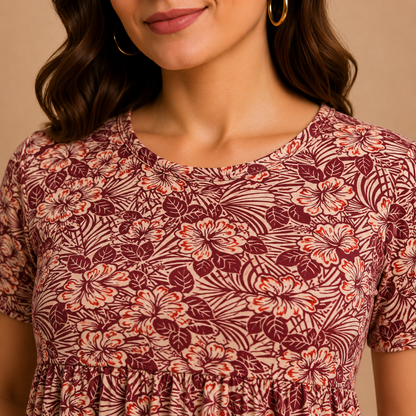 Zipless Cotton Maternity & Feeding Nightgown | Pregnancy | Coral