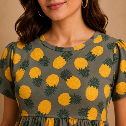 Zipless Cotton Maternity & Feeding Nightgown | Pregnancy | Tropical Bliss