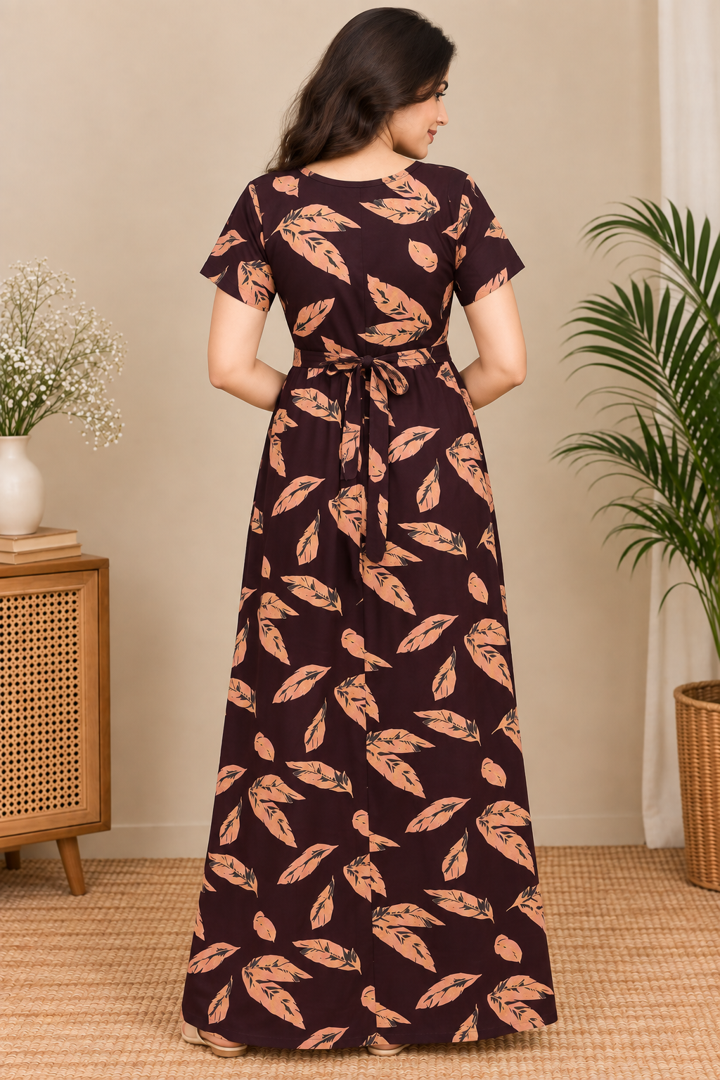 Zipless Cotton Maternity & Feeding Nightgown | Pregnancy | Mahagony