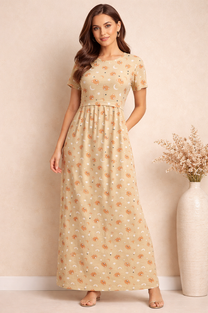 Zipless Cotton Maternity & Feeding Nightgown | Pregnancy Nighty | TDY