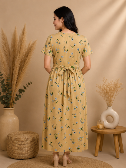 Zipless Cotton Maternity & Feeding Nightgown | Pregnancy | Vanilla Bloom