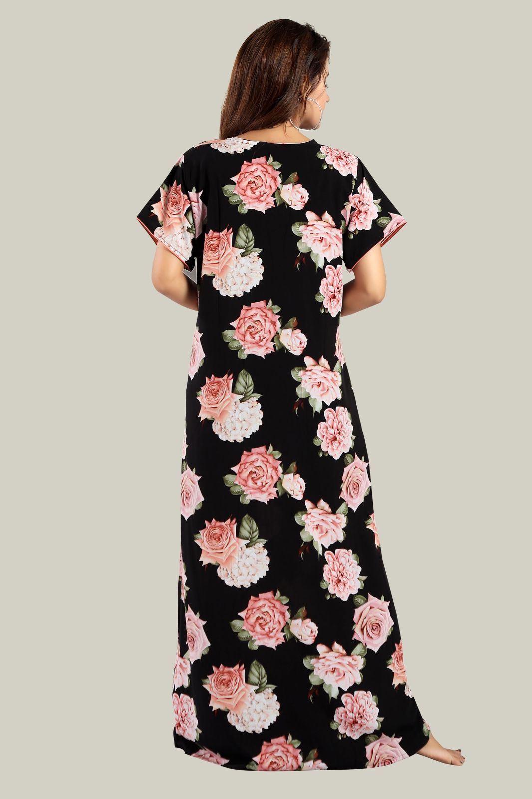 Jammies Haven Rayon Nighty in Light Green | Premium Nighty | Short Sleeve |Side Pocket | NRL