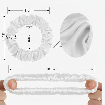White slim hair scrunchie size and product details