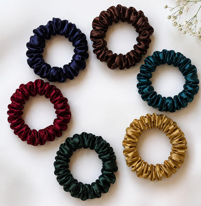 Multicolor slim hair scrunchies for women and girls pack of 6